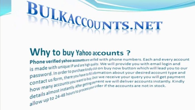 Buy yahoo accounts | Buy 1000 Yahoo accounts $10 - bulkaccounts.net