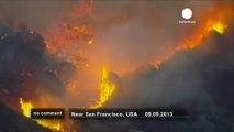 USA: San Francisco brush fire - no comment