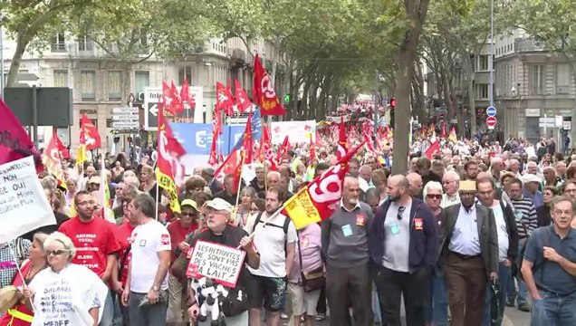 Manifestation contre la réforme des retraites à Lyon
