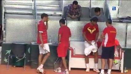 Rafael Nadal's practice with Pablo Carreño at Caja Mágica in Madrid (11/09/2013)