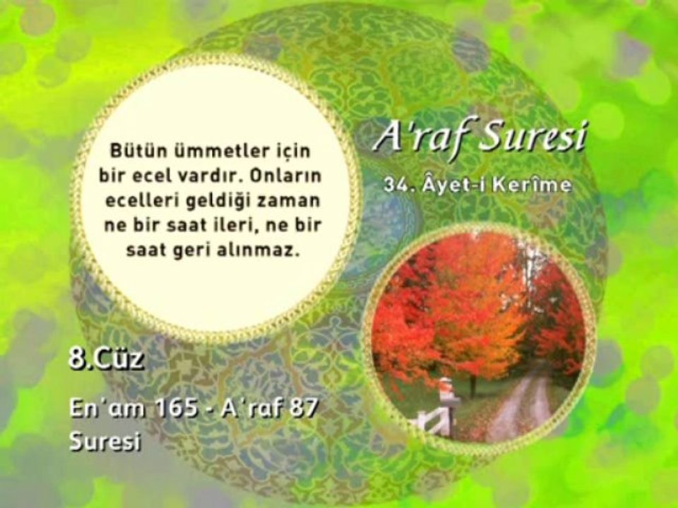 8. cüz 2. bölüm Kur'an-ı Kerim Hatim ve Meal okyay dernegi