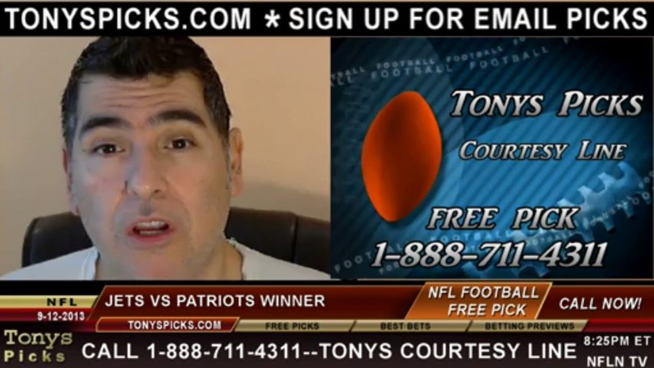 New England Patriots vs. New York Jets Pick Prediction NFL Pro Football Odds Preview 9-12-2013