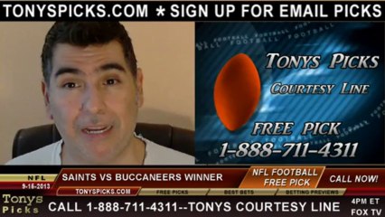 Tampa Bay Buccaneers vs. New Orleans Saints Pick Prediction NFL Pro Football Odds Preview 9-15-2013