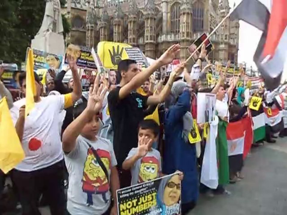 Naumaan Habib and Irfan Habib during demonstration at British Parliament House.