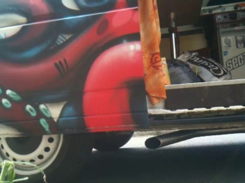 Ligne échappement inox avec sortie latérale. VW T4 1,9TD.