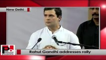 Rahul Gandhi addresses the function to issue freehold rights in 45 resettlement Delhi colonies