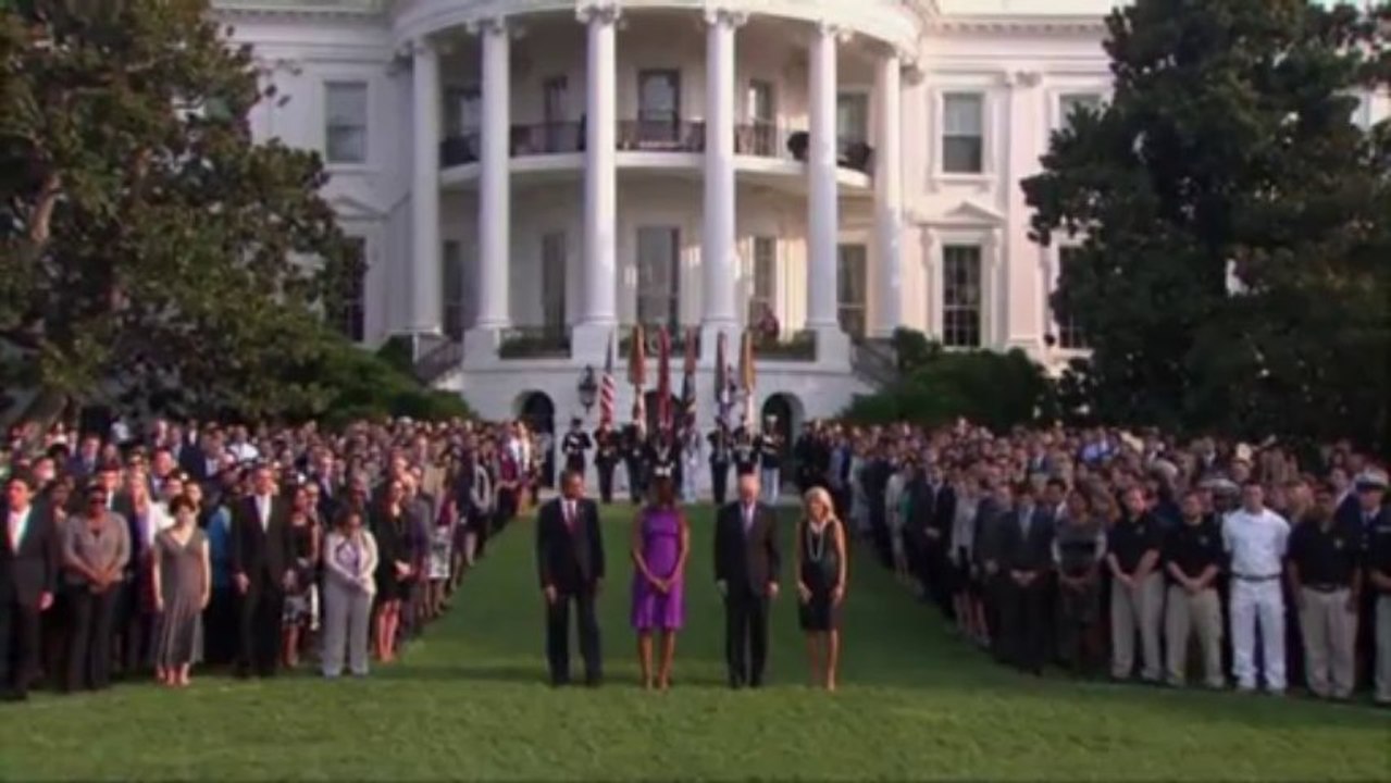 Minute de silence à la maison Blanche pour l'anniversaire des attentats du 11 septembre.