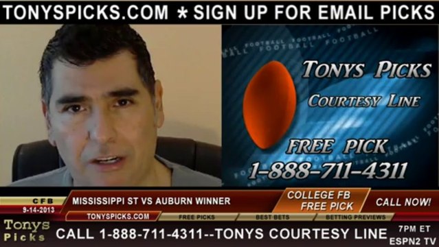 Auburn Tigers vs. Mississippi St Bulldogs Pick Prediction NCAA College Football Odds Preview 9-14-2013