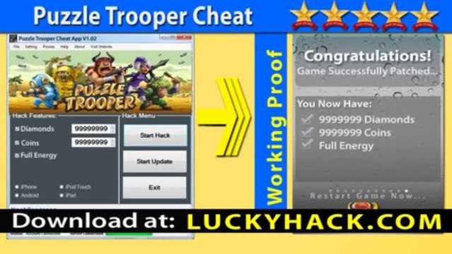 V1.02 Puzzle Trooper Telecharger Puzzle Trooper Hack for unlimited Coins and Diamonds