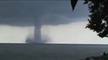 Tornado and Waterspout Over Lake Michigan Near Wis. Awesome!