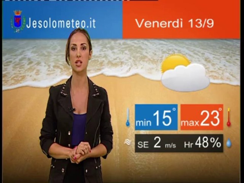 PREVISIONI DEL TEMPO JESOLO VENERDI'  13 SETTEMBRE 2013