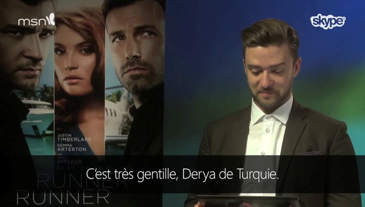 Runner Runner: J Timberlake répond aux questions de fans sur Skype