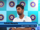 India A all rounder Ashok Menaria post match conference