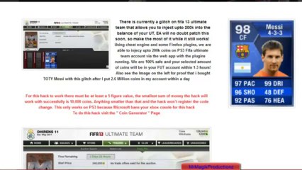 New  Fifa 13 UltimateTeam Coins Hack PS3