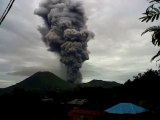 Mount Lokon Volcano Spews Ash and Molten Lava