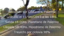 Recorrido por Costanera Rio de la Plata, Salida del Planetario de Palermo, Llegada al Hipodromo de Palermo en Bici