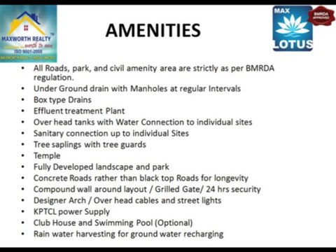 Max Lotus_Residential layouts BMRDA APPROVED plots