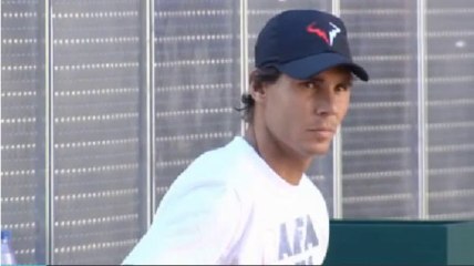 12/09/2013 Rafa Nadal Practice at Caja Magica in Madrid (comments in French)