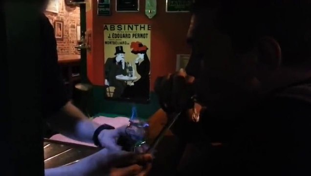 Worst Flaming Shot EVER. Guy Catches Fire!