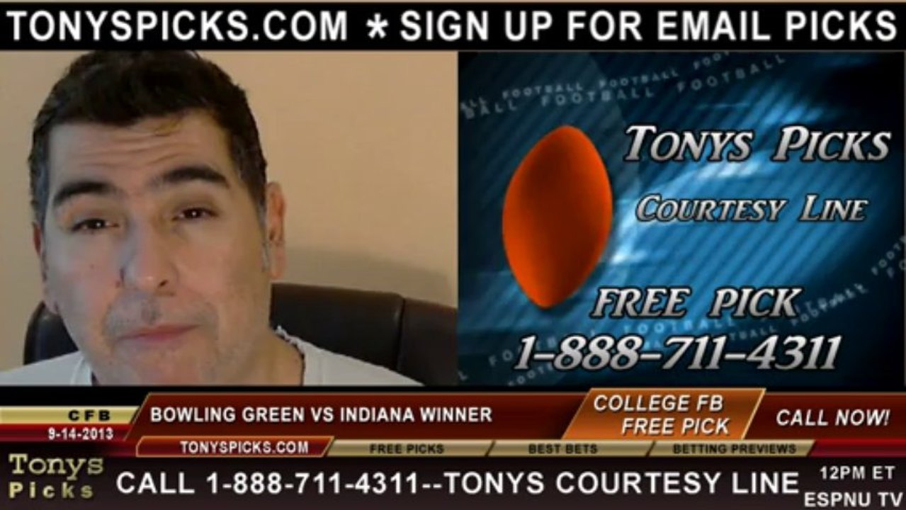 Indiana Hoosiers vs. Bowling Green Falcons Pick Prediction NCAA College Football Odds Preview 9-14-2013
