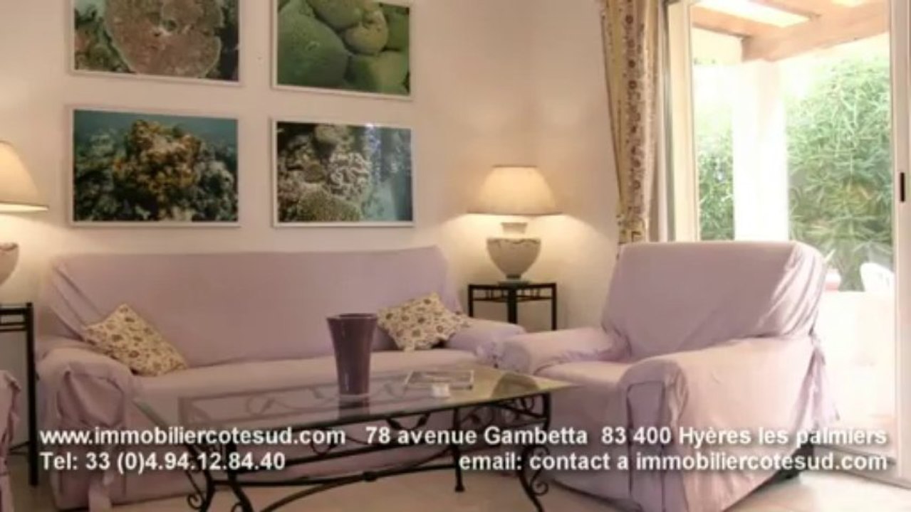 A VENDRE VILLA à GIENS  50 mètres de la mer; Villa presqu'île de giens, agence immobilière hyères