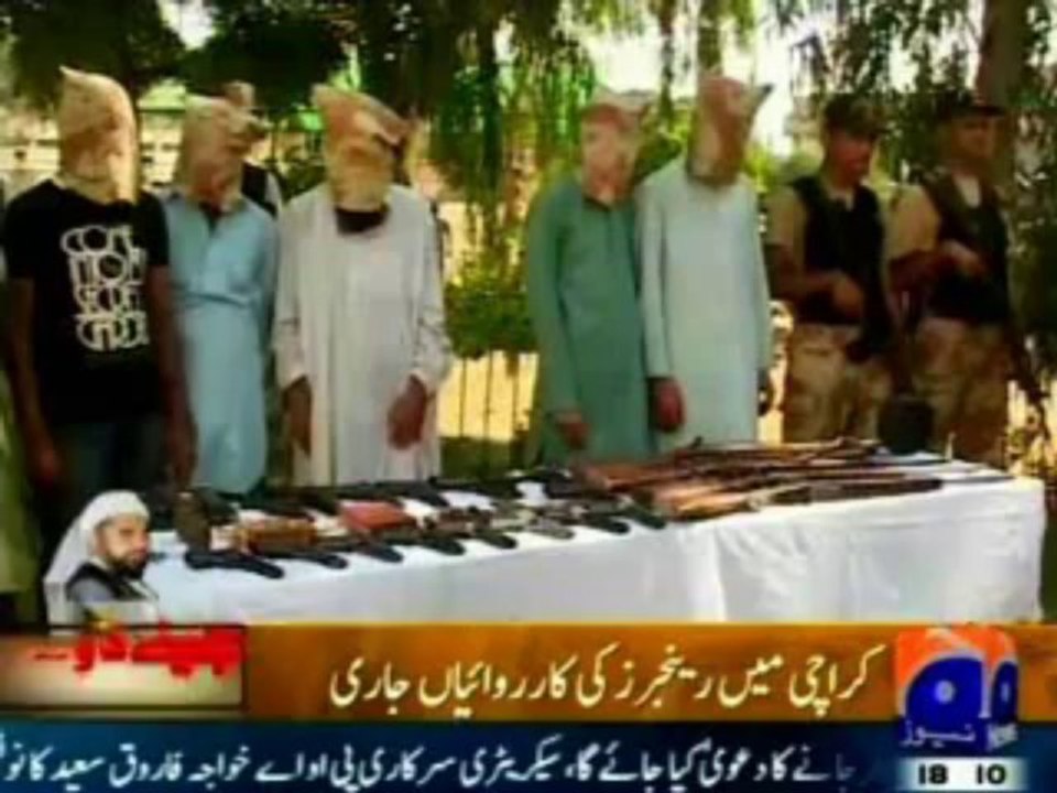 Rangers targeted operation, arrested lyari gang, Extremist & Extortionist others from Karachi