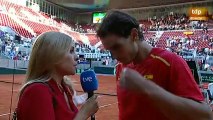Davis Cup 2013 Rafael Nadal On-Court Interview after his win over Stakhovsky (RTVE)