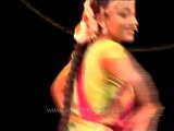 Indian beauty performing Bharatnatyam