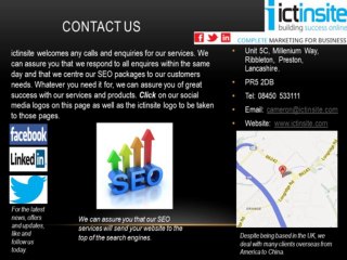 SEO Services Provided By Ictinsite