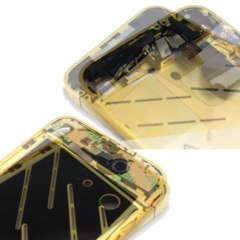 hytparts.com-For iPhone 4S Mirror Golden Replacement  OEM Mid Frame Assembly with All Parts