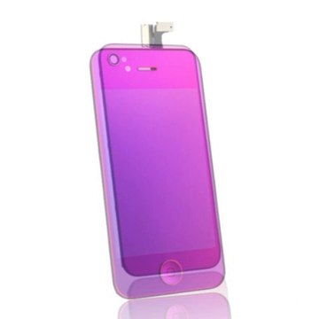 hytparts.com-For iPhone 4S LCD Touch Digitizer Front with Home Button & Back Cover Replacement Conversion Kit Mirror Purple