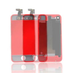 Hytparts.com-For iPhone 4S Compatible LCD Screen Touch Digitizer & Back Cover Housing Conversion Kit Red