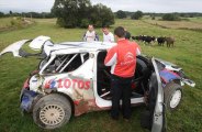 Crash de Roberta Kubicy dans un champs de vaches