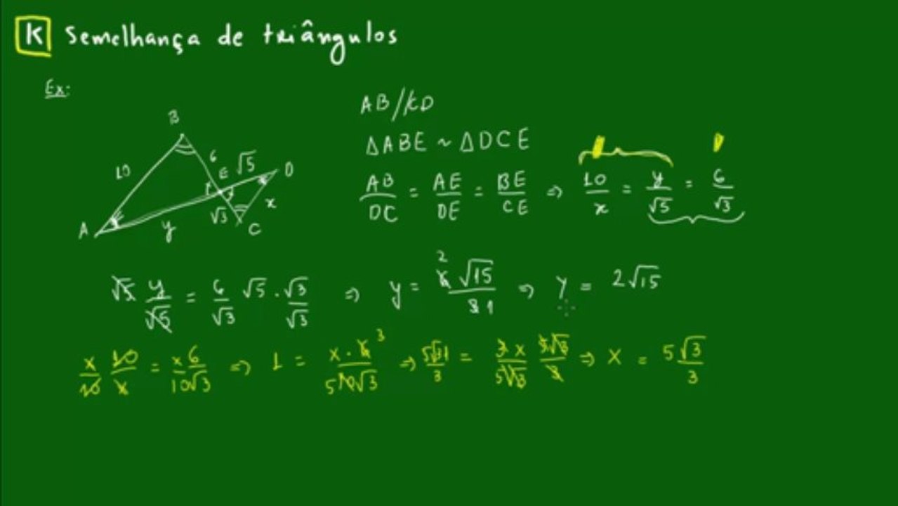 18 - Semelhança de triângulos  - Exemplo 1