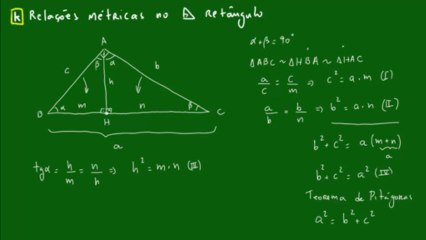 21 - Relações métricas no triângulo retângulo - Aula 2