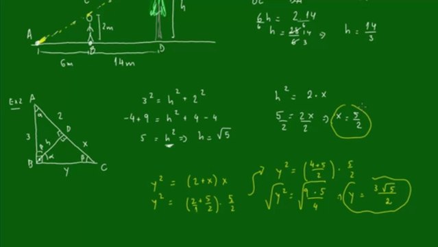 22 - Relações métricas no triângulo retângulo - Exemplo 1