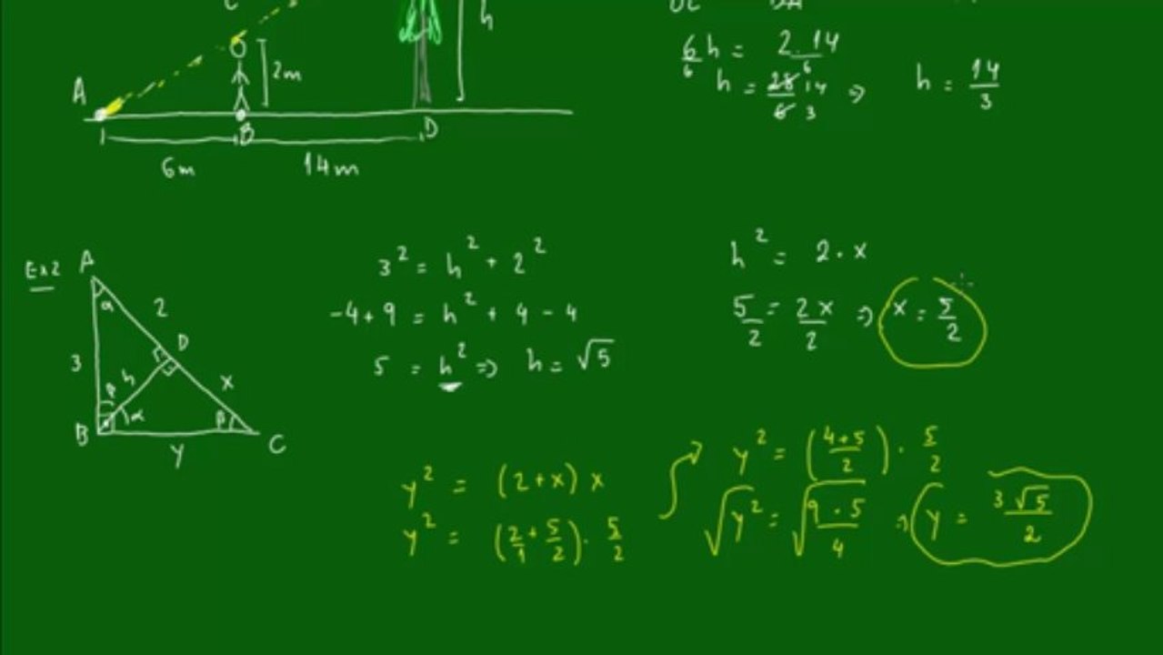 22 - Relações métricas no triângulo retângulo - Exemplo 1