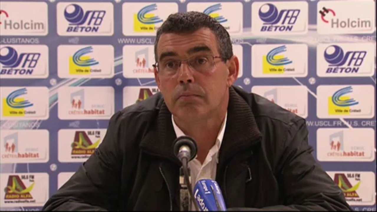 Conférence de presse US Créteil - AS Nancy-Lorraine (1-1) : Jean-Luc VASSEUR (USCL) - Patrick GABRIEL (ASNL) - 2013/2014