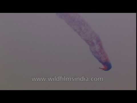 French fighter jets display the colours of French flag in Indian skies!