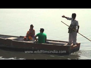 Ganesh's boat ride before immersion:Delhi
