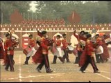 BSF band marching a contingent at the Tattoo Day