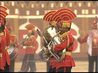 Foot march with the tunes of music by the BSP group