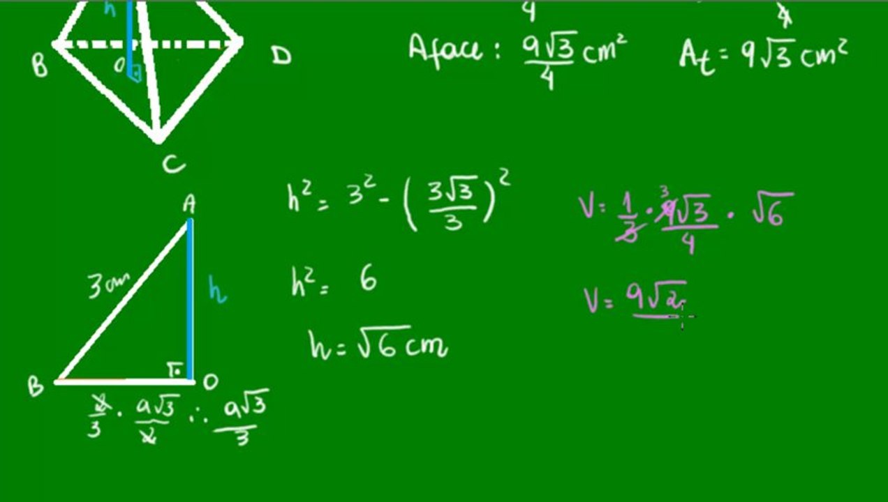 06 - Tetraedro regular - altura e volume
