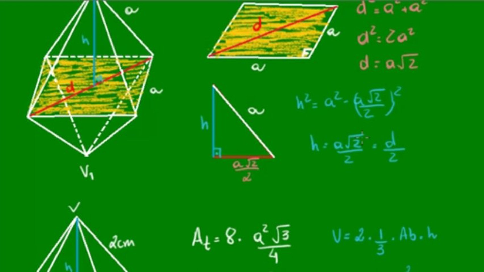 17 - Octaedro regular - áreas e volume, image size:1919x1080
