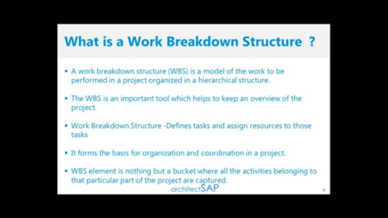 Benefit of Work Breakdown Structure