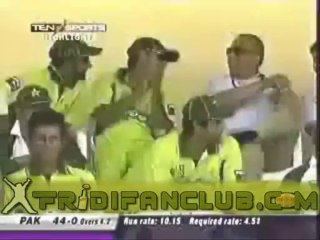 Shahid Afridi 2nd ODI Century vs India - 2nd Fastest Century - 102 off 45 at Kanpur 2005