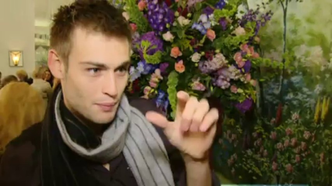 LFW Mulberry: Douglas Booth gets all romantic