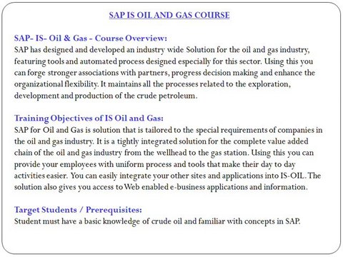 SAP IS OIL AND GAS TRAINING IN GURGAON | MAGNIFIC TRAINING