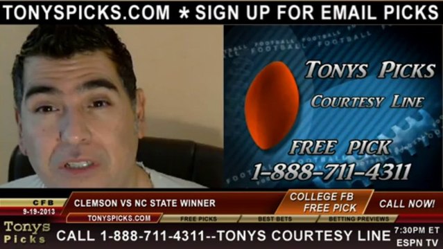 North Carolina St Wolfpack vs. Clemson Tigers Pick Prediction NCAA College Football Odds Preview 9-19-2013
