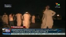 Pakistán: grupos armados explotaron camiones con combustible para OTAN